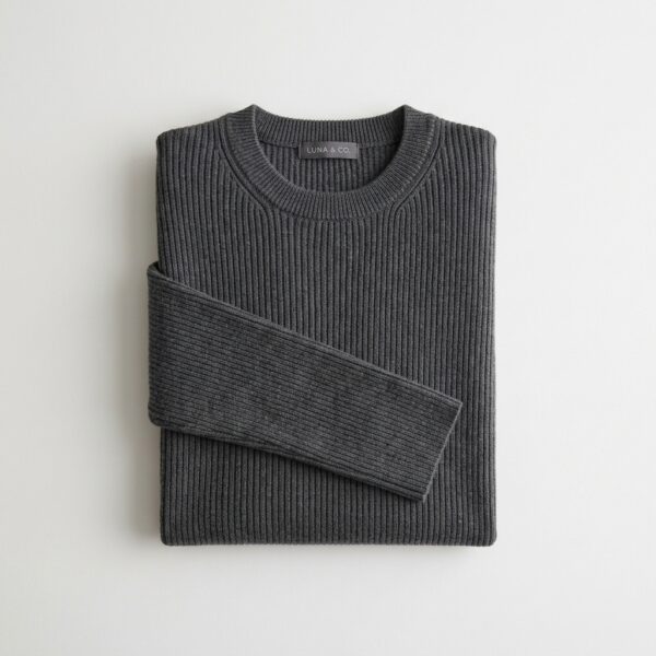 Ribbed Knit Crewneck Sweater