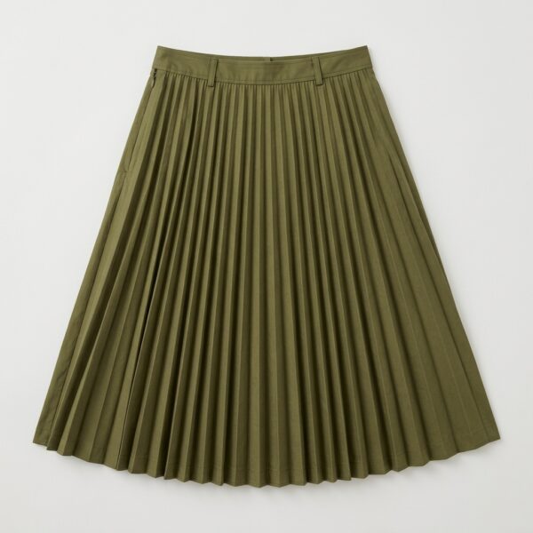 Casual Pleated Poplin Skirt