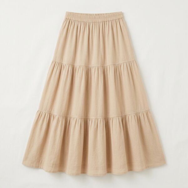 Premium Cotton Tiered Maxi Skirt