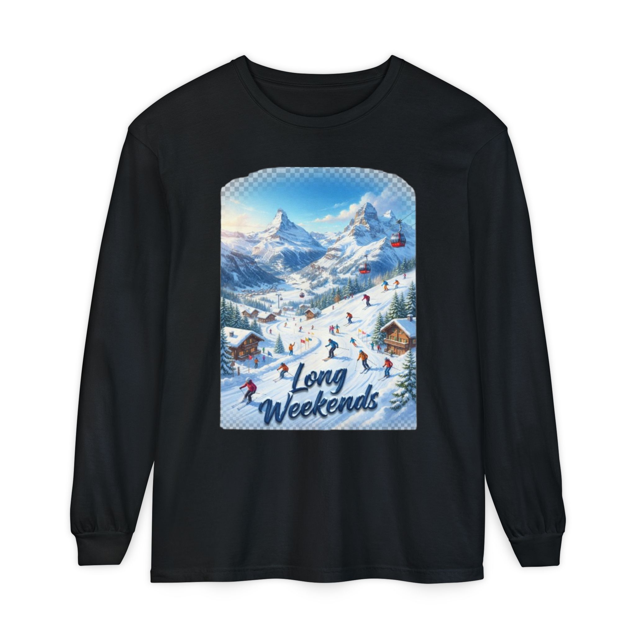 Long Weerkends Swiss Alps Ski Adventure Unisex long Sleeves T-Shirt - Image 8