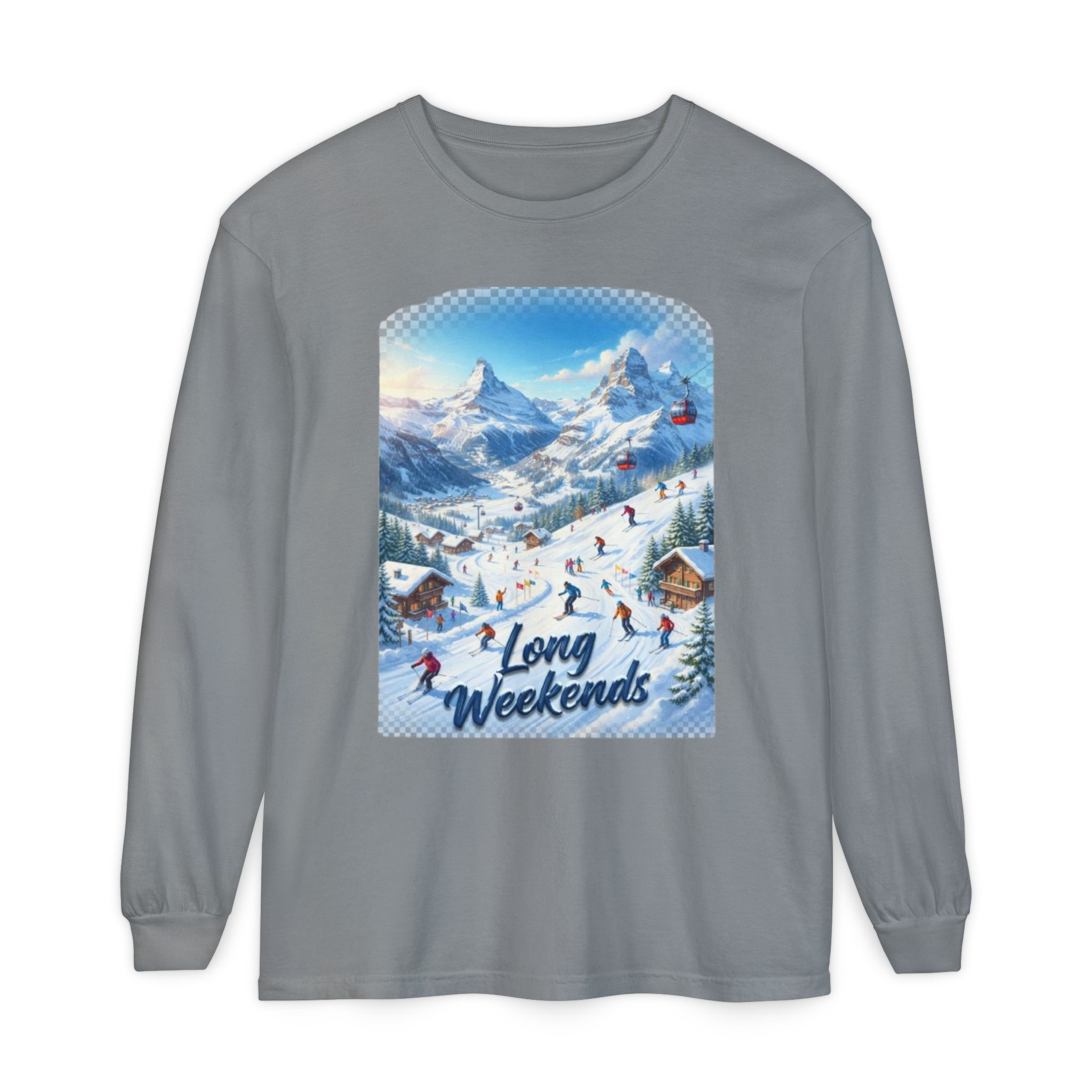 Long Weerkends Swiss Alps Ski Adventure Unisex long Sleeves T-Shirt - Image 10