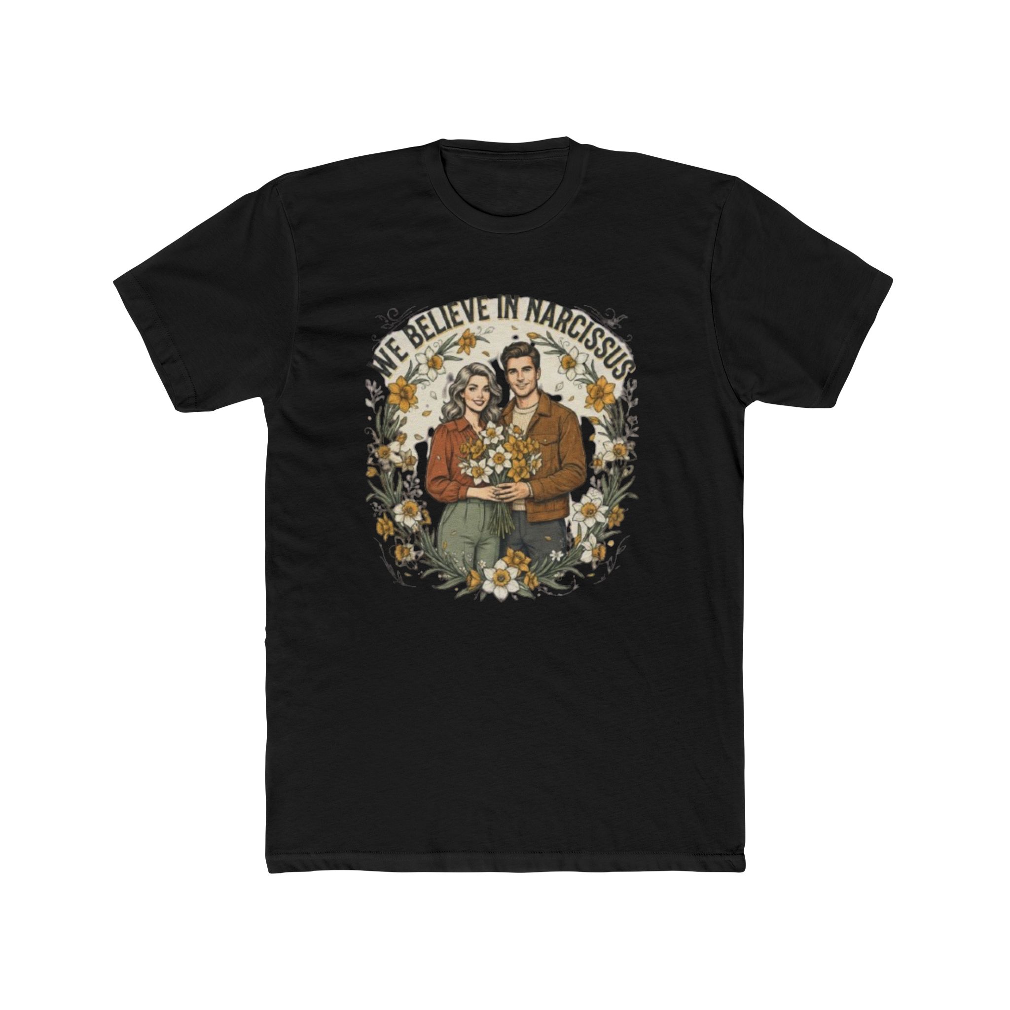 We Believe in Narcissism? | Vintage Narcissus Couple Graphic T-Shirt - Image 8