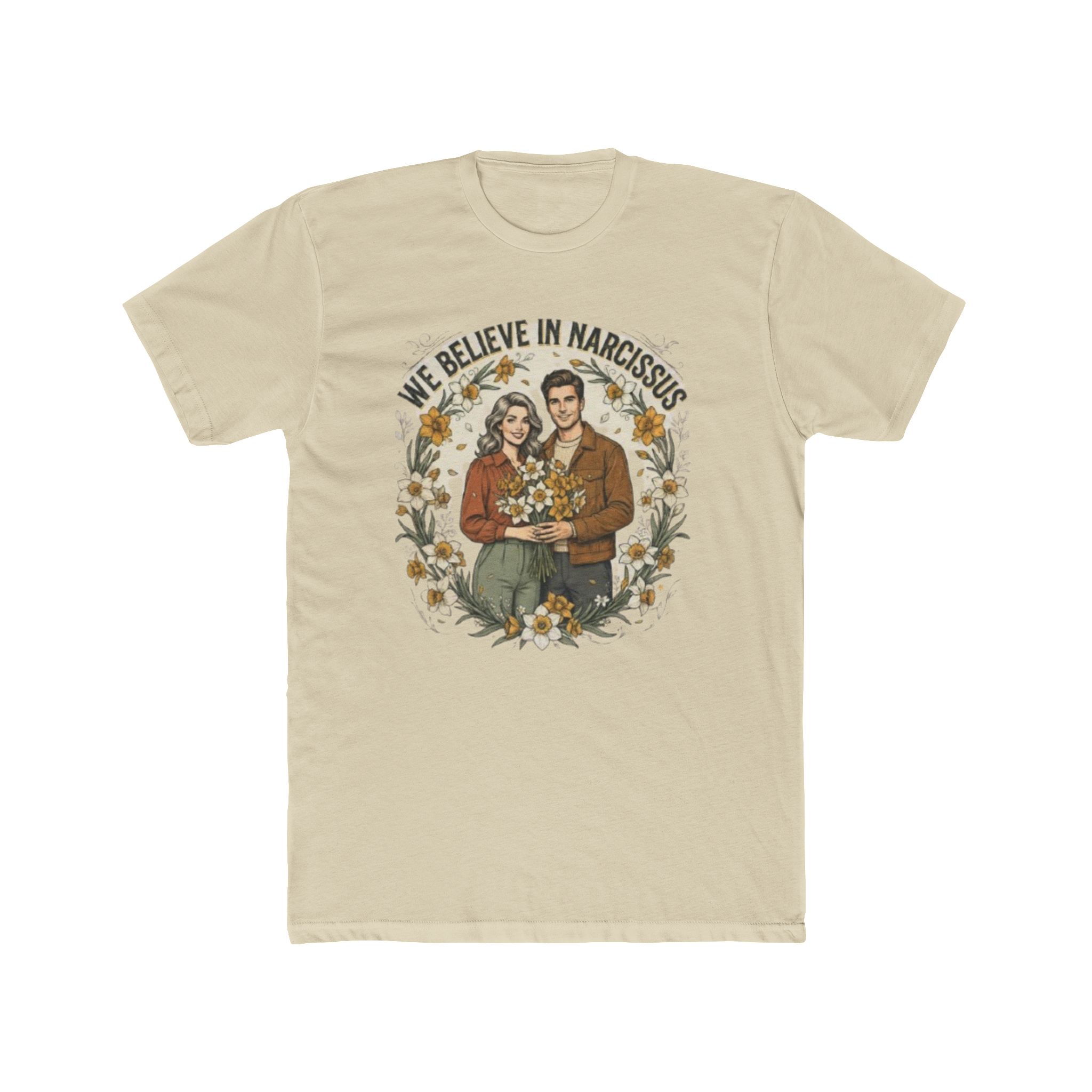 We Believe in Narcissism? | Vintage Narcissus Couple Graphic T-Shirt - Image 7