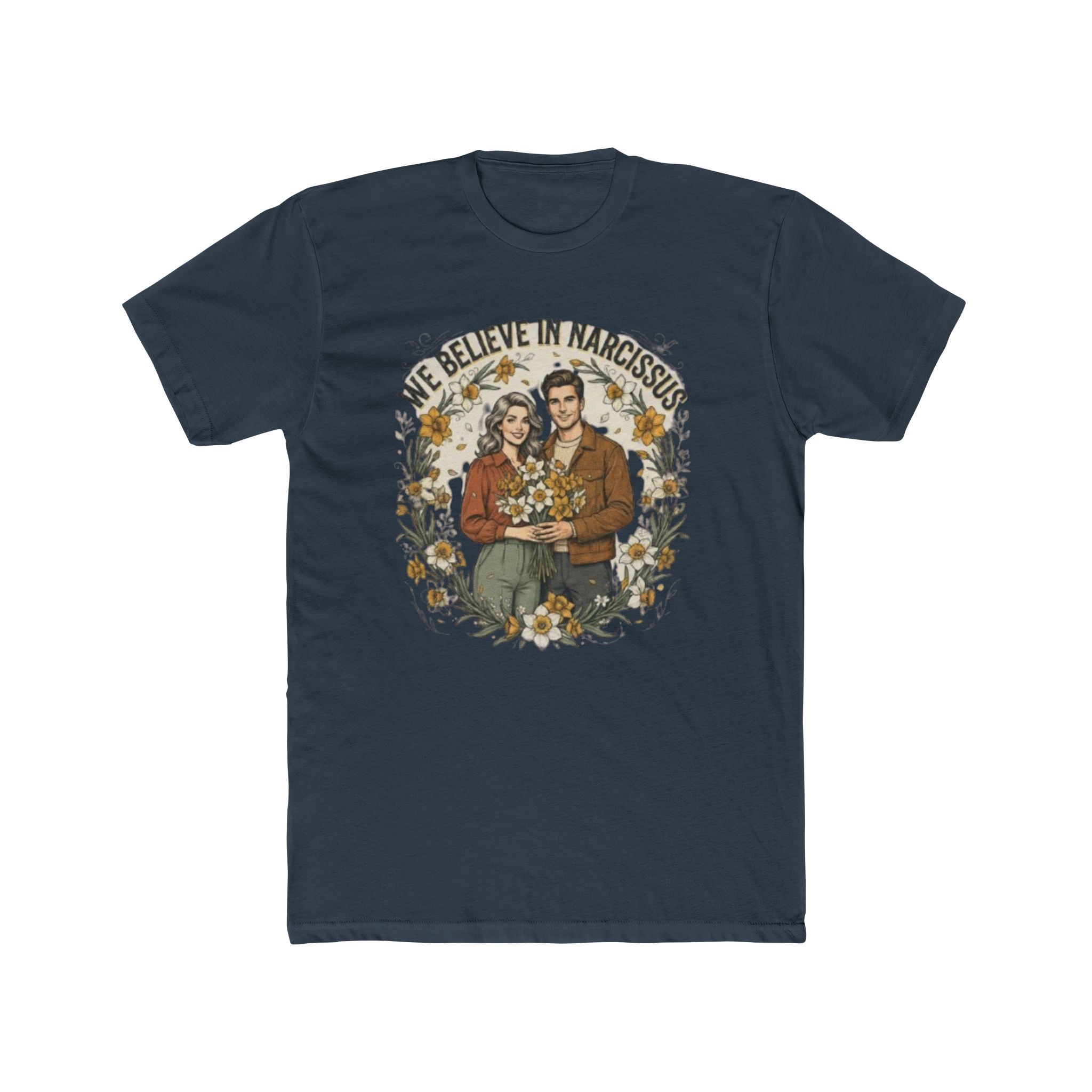 We Believe in Narcissism? | Vintage Narcissus Couple Graphic T-Shirt
