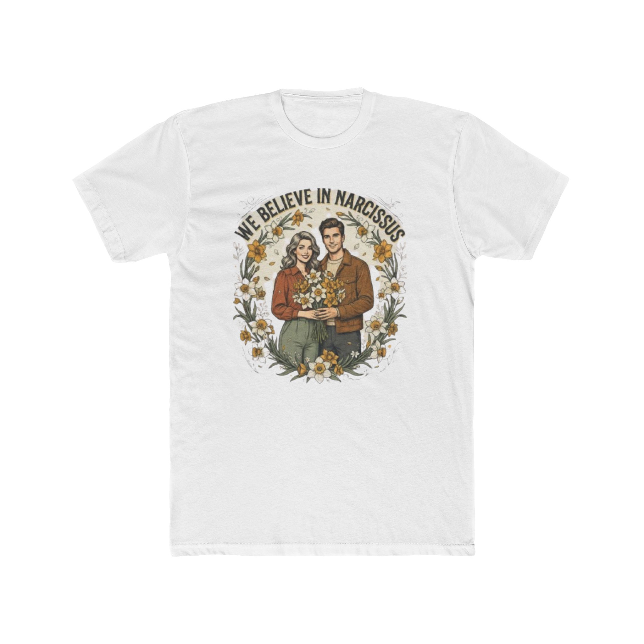 We Believe in Narcissism? | Vintage Narcissus Couple Graphic T-Shirt - Image 5