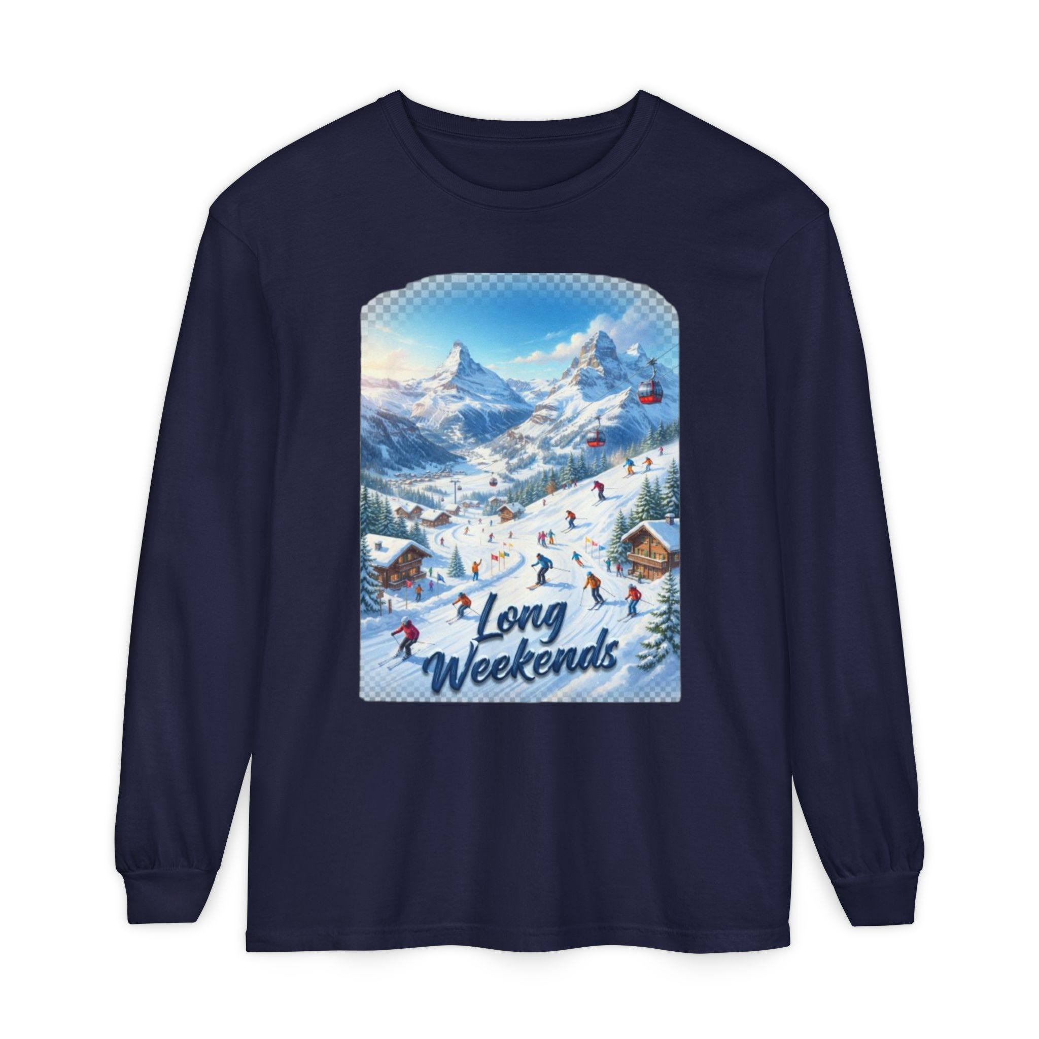 Long Weerkends Swiss Alps Ski Adventure Unisex long Sleeves T-Shirt - Image 9