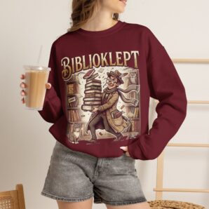 BIBLIOKLEPT Funny Book Lover Unisex Sweatshirt | Vintage Library Humor Crewneck
