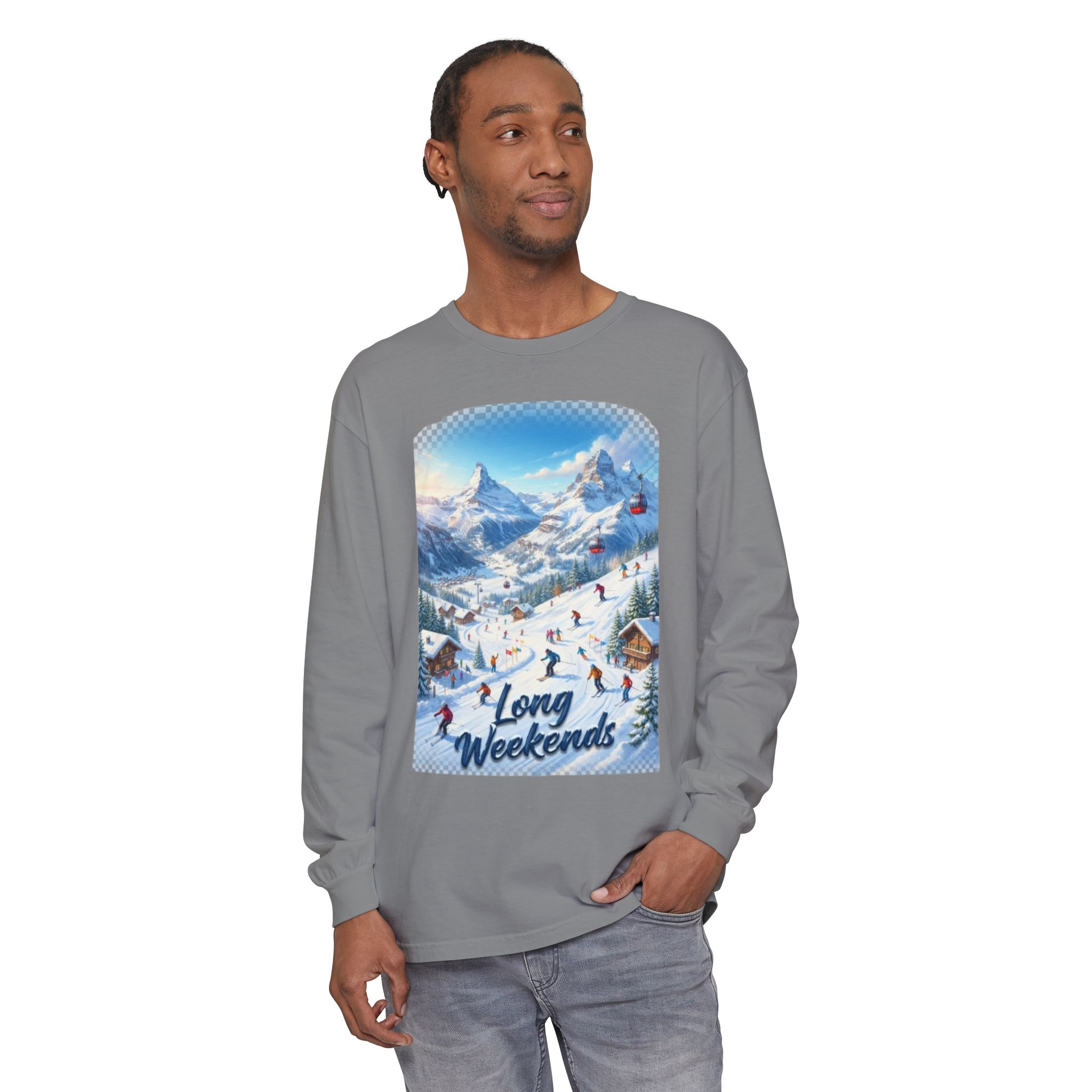Long Weerkends Swiss Alps Ski Adventure Unisex long Sleeves T-Shirt - Image 7
