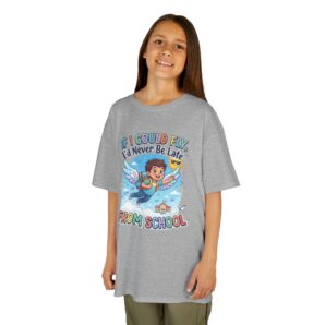 If I Could Fly, I'd Never Be Late From School | Funny Kids Graphic T-Shirt