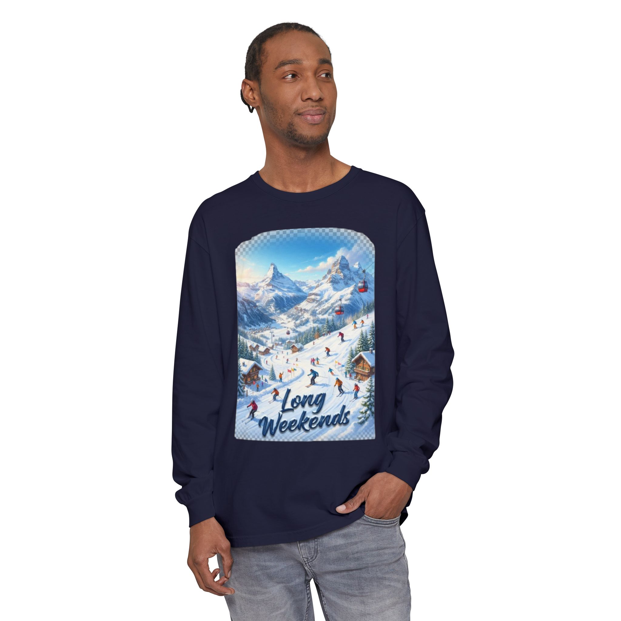 Long Weerkends Swiss Alps Ski Adventure Unisex long Sleeves T-Shirt - Image 6