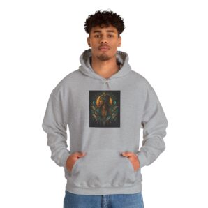 **Bohemian Tribal Graphic Unisex Hoodie | Bold Turquoise Boho Art Hoodie for Men**